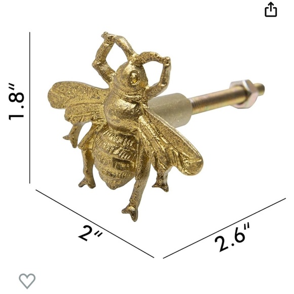 🐝Set of 6 Antique Gold Bee Cabinet Knobs - Picture 5 of 9